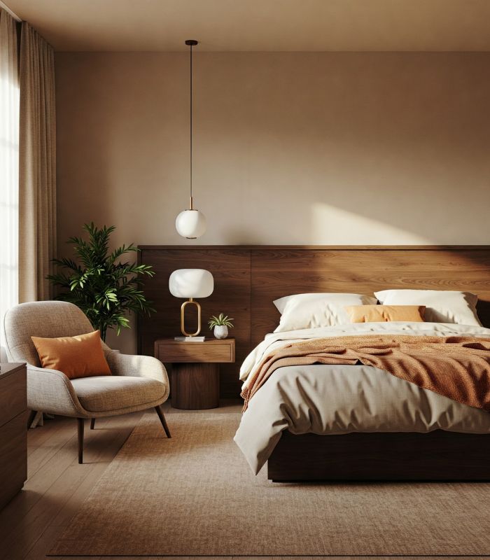 a bedroom, clean and well maintained as part of Sage's home monitoring service